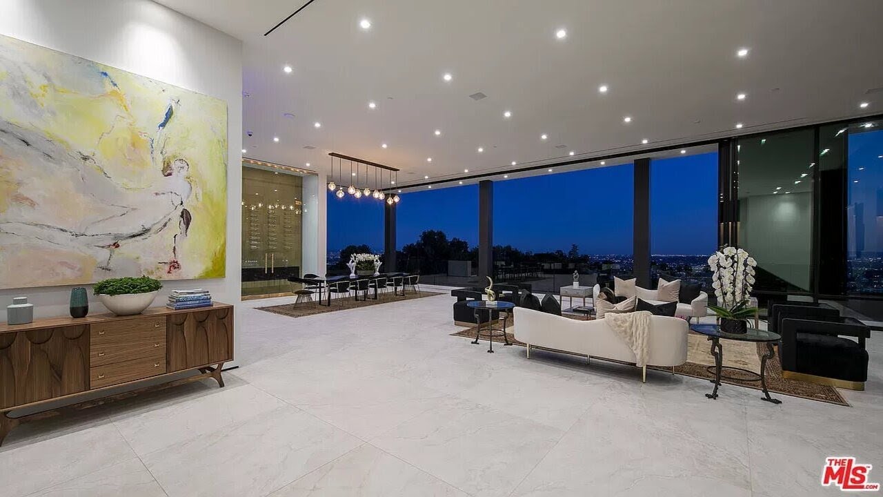 $33,950,000 Eclipse Mansion in Beverly Hills has A Skylit Elliptical Staircase