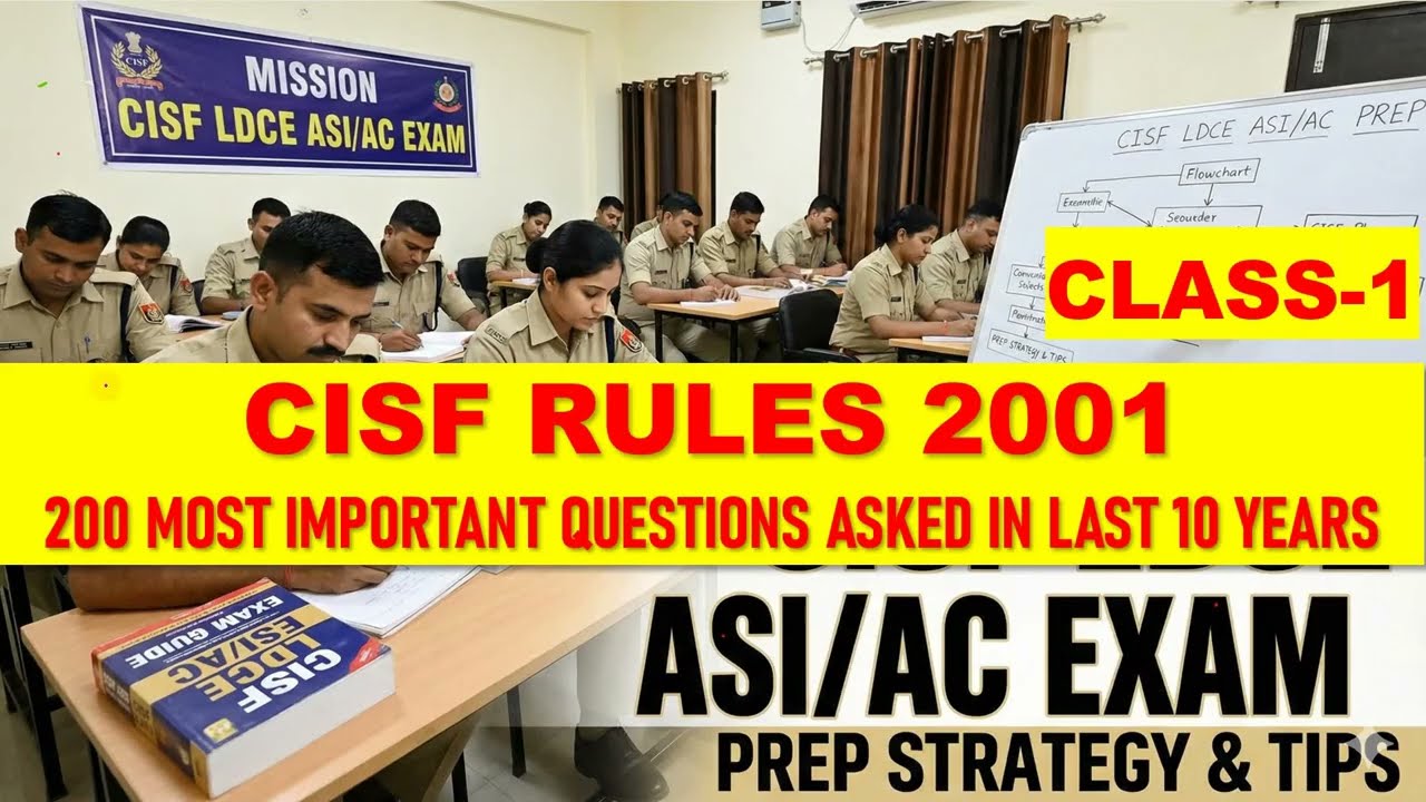 CISF ASI LDCE EXAM 2023-26 | THE MOST IMPORTANT CISF RULES CLASS-1