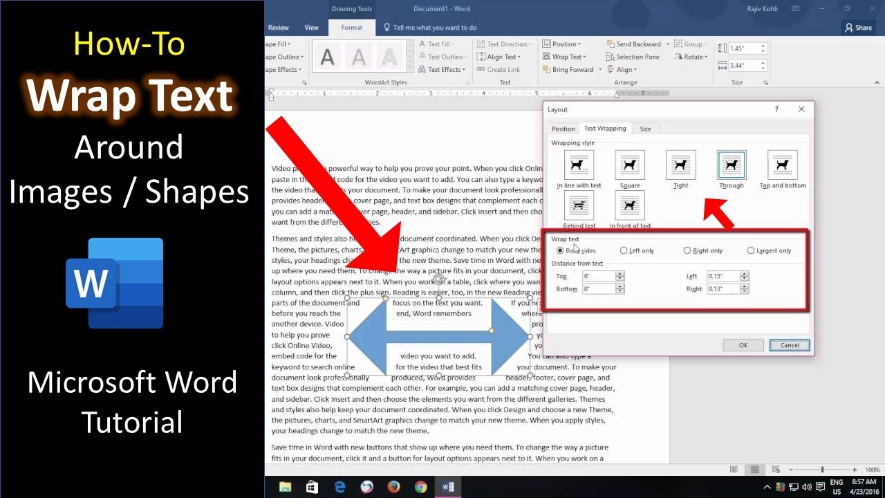 Как использовать обтекание текстом в Microsoft Word. Урок 34