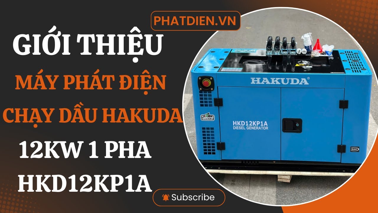 Máy Phát Điện Chạy Dầu 1 Pha 12KW Hakuda HKD12KP1A Chồng Ồn