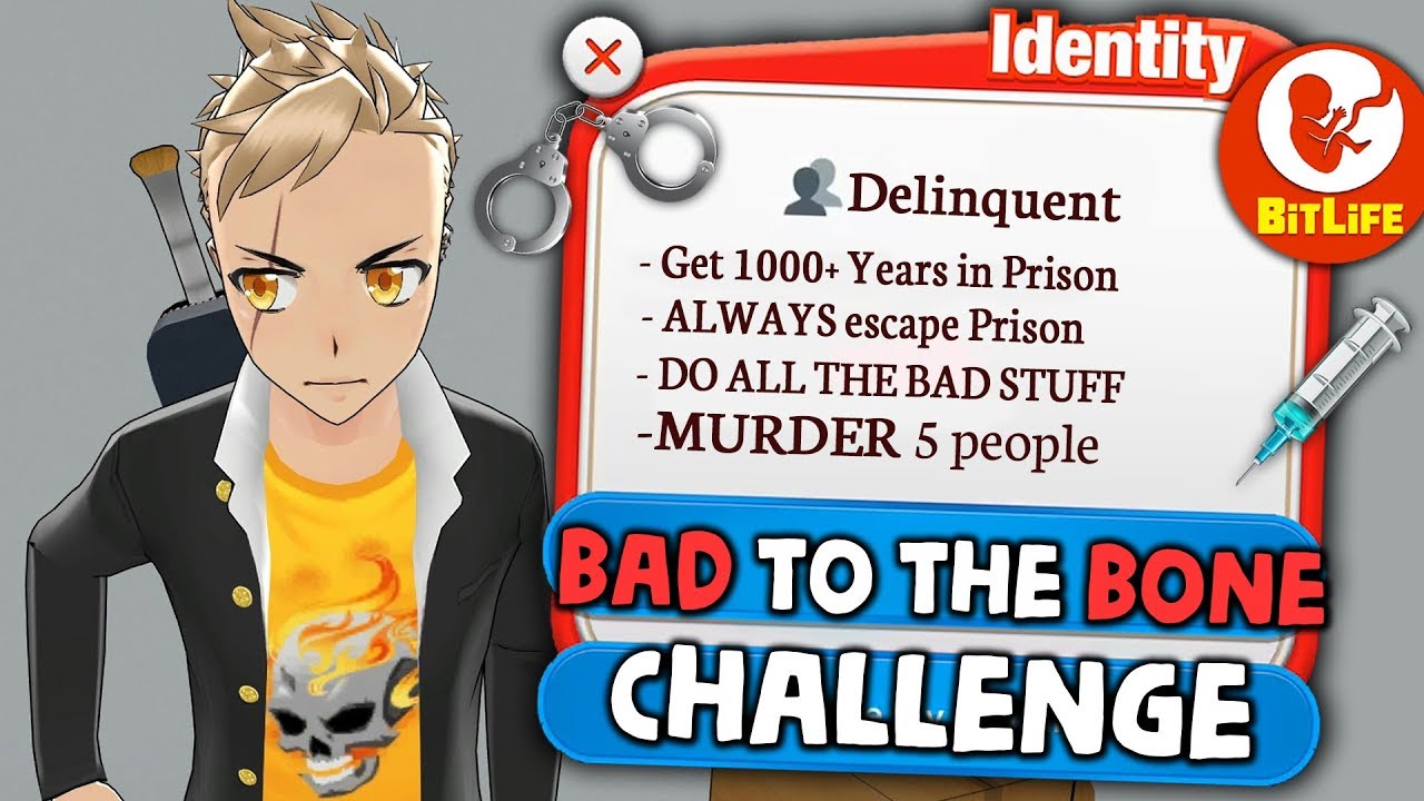 Being as bad as i can be to get 1000 years of jail in Bitlife - BAD TO THE BONE CHALLENGE