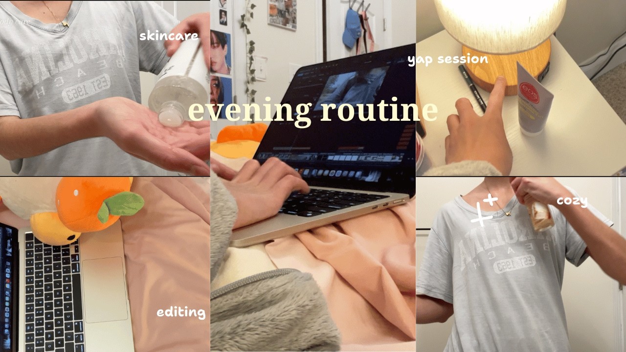 *realistic* cozy evening 🕯️skincare, editing, yap sesh, cozy night in