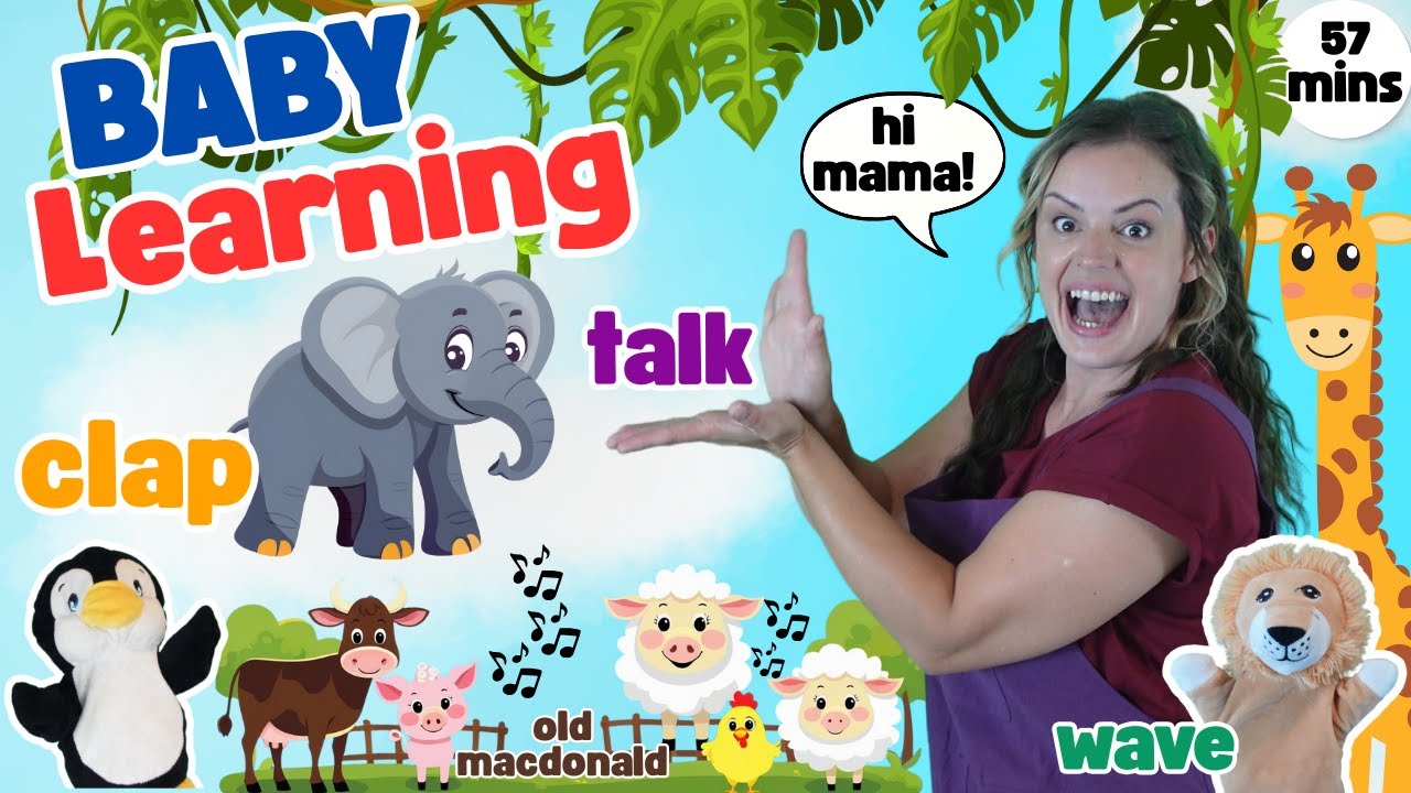 Baby Learning with Miss Katie! Learn First Words, Gestures & Animals + Nursery Rhymes! Clap & Point
