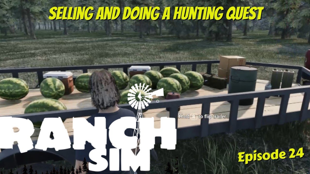 Ranch simulator - Selling Crops and Doing A hunting Quest #ranchsim