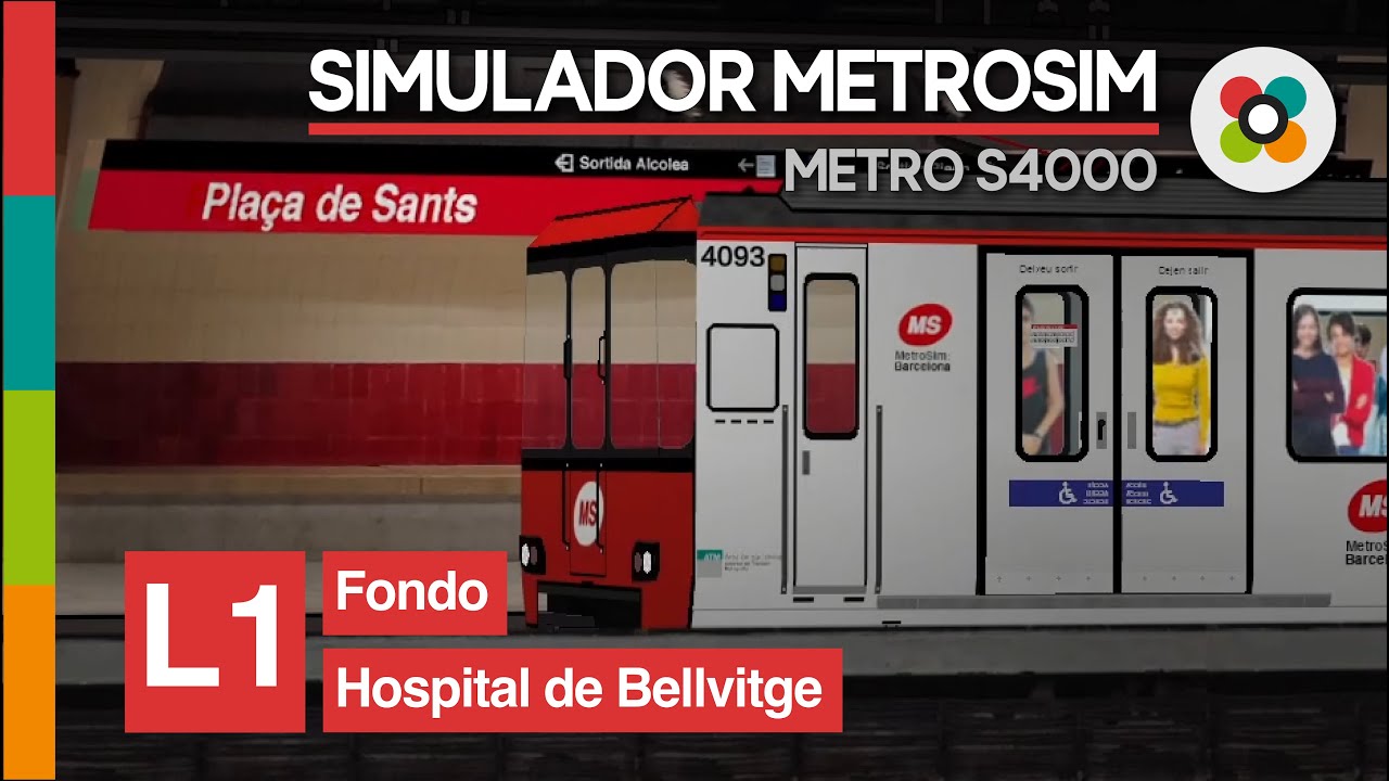 L1 Metro de Barcelona Fondo - Hospital de Bellvitge -  | MetroSim S4000 (ATO)