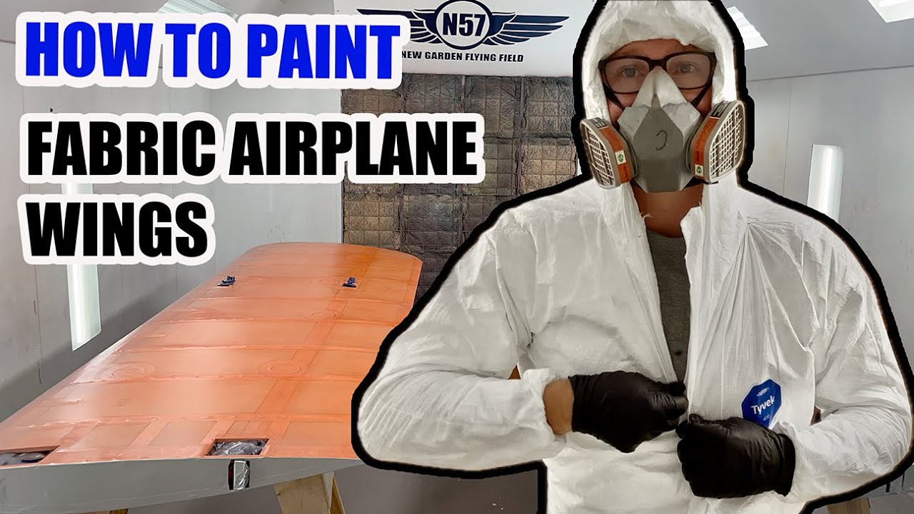 Spraying Poly-Fiber on the Great Lakes Biplane Wing!