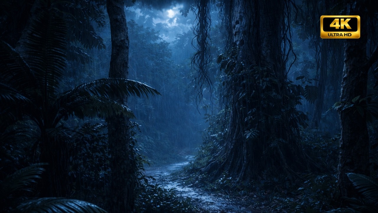 Tropical Rainforest Monsoon | Heavy Rain & Thunder | Relaxing Sleep Sounds | 3 Hours
