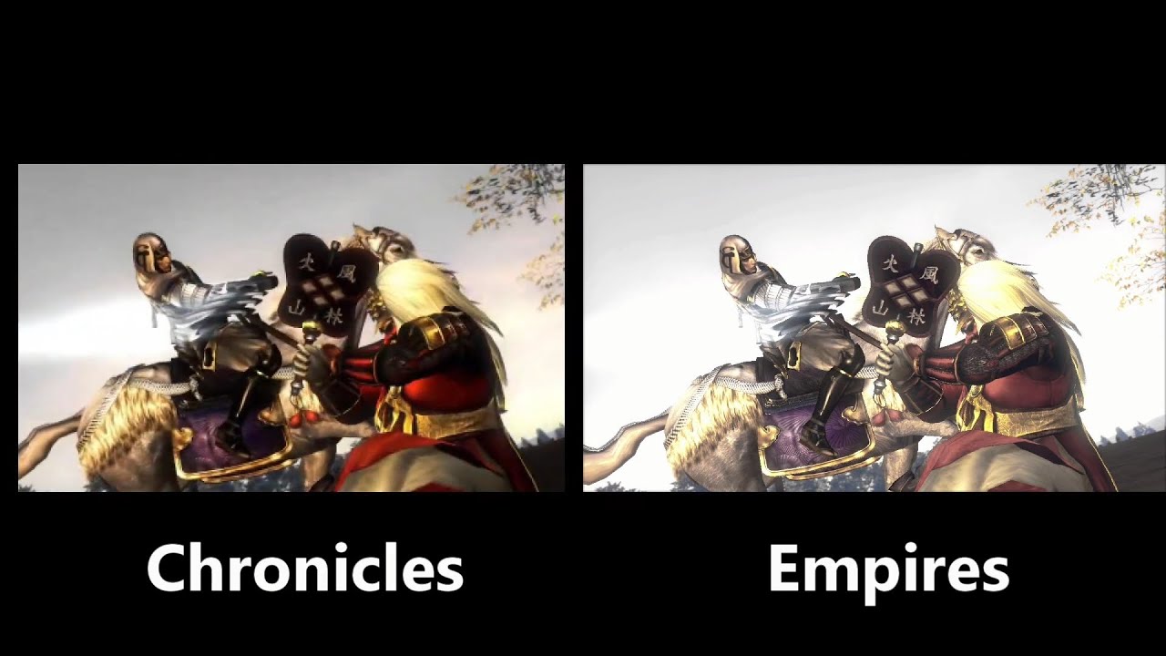 Samurai Warriors: Chronicles & 3: Empires Kawanakajima Cutscene Comparison