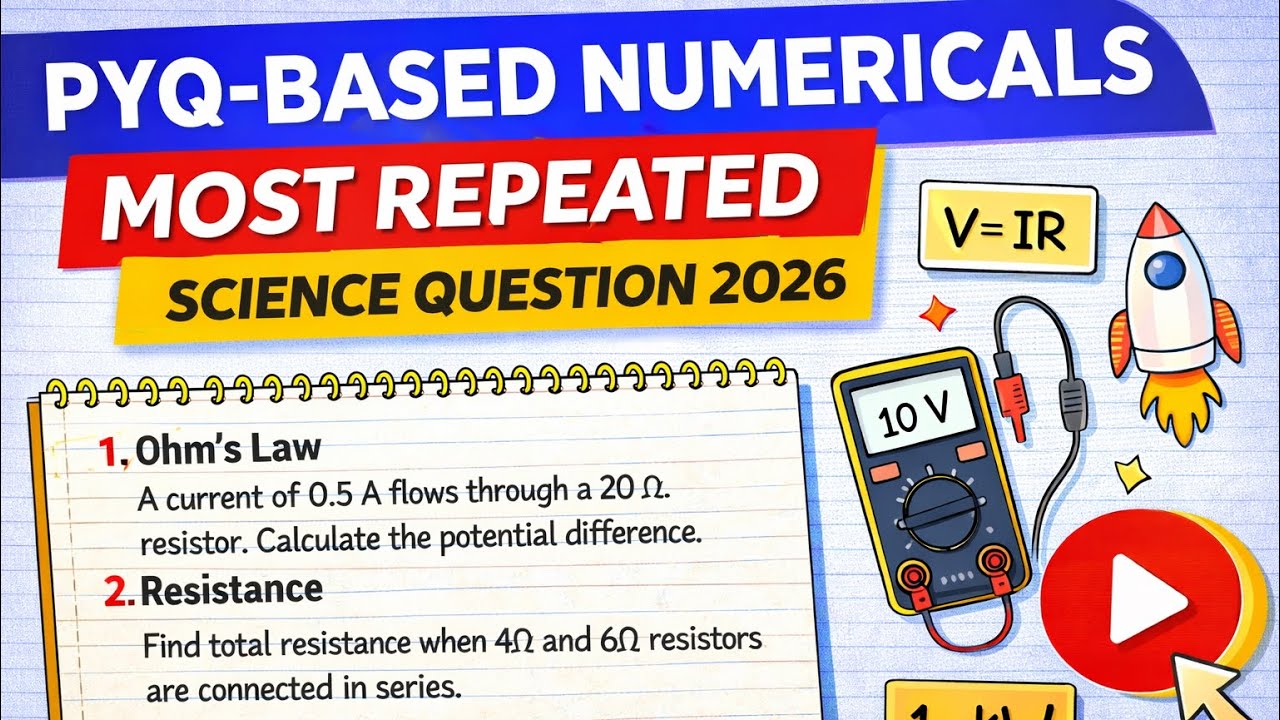 Class 10 Science | Most Repeated PYQ Numericals for 2026 | 100% Expected Questions#cbse2026 #class10