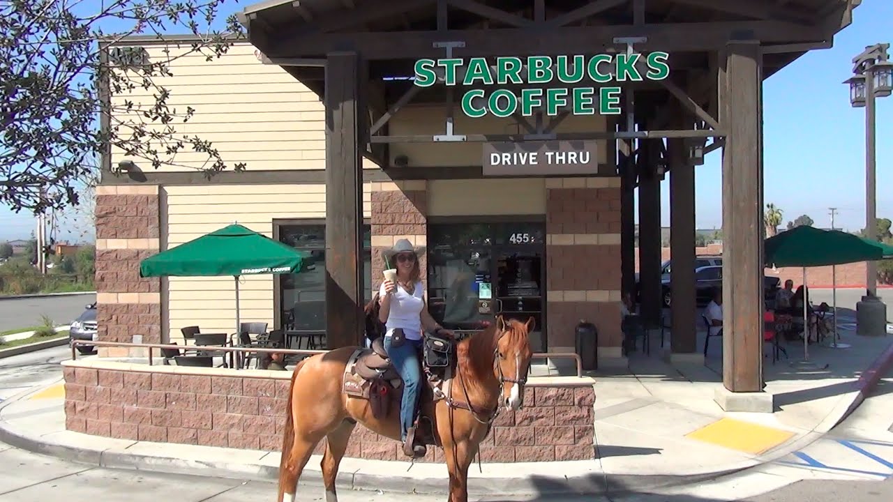 Starbucks Pony Espresso: Riding My Horse Thru the Drive Thru