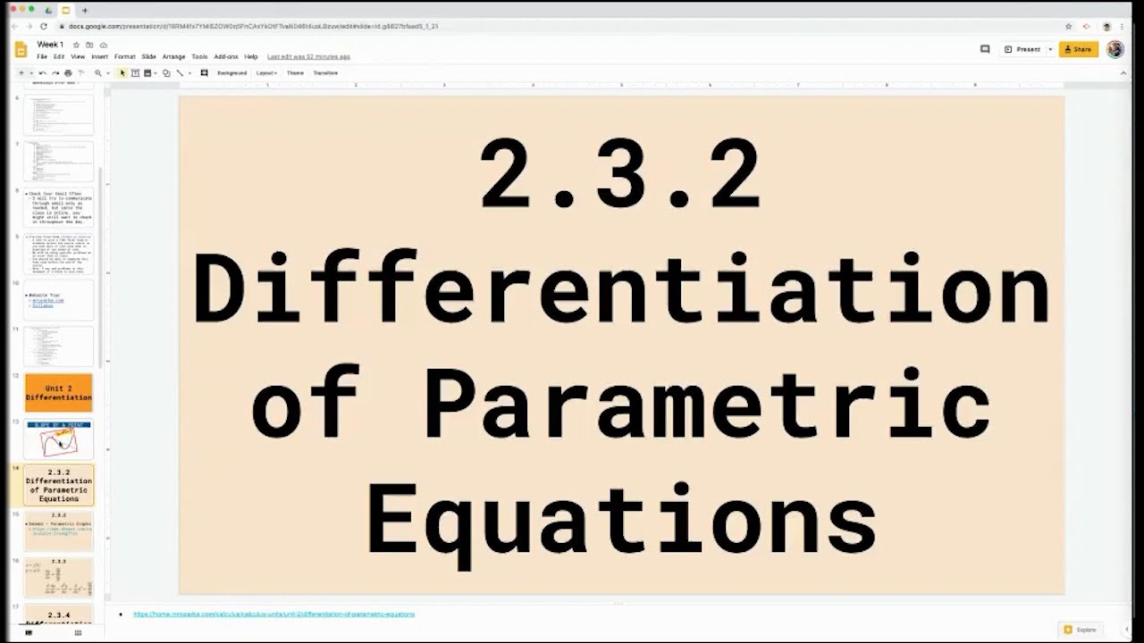 AP Calculus BC - Overview of Parametric and Polar Differentiation