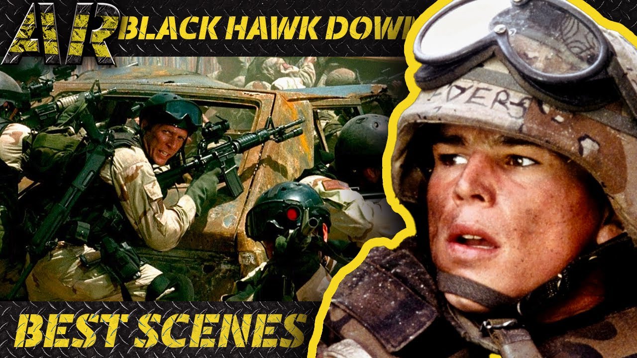 Whistling BULLETS in BLACK HAWK DOWN (2001) | ACTION SCENES COMPILATION