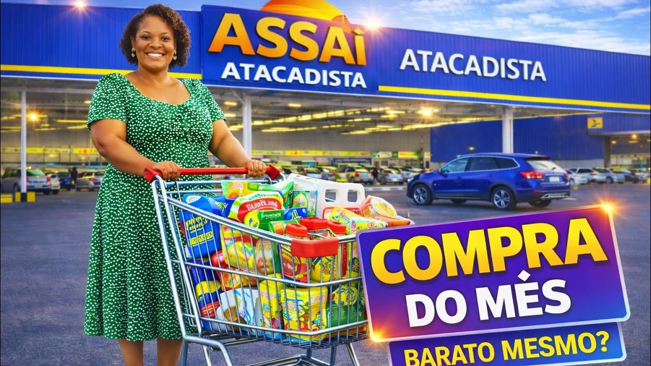 COMPRA DO MÊS NO ASSAÍ ATACADISTA l VALE A PENA? Preços Atualizados e Carrinho Completo