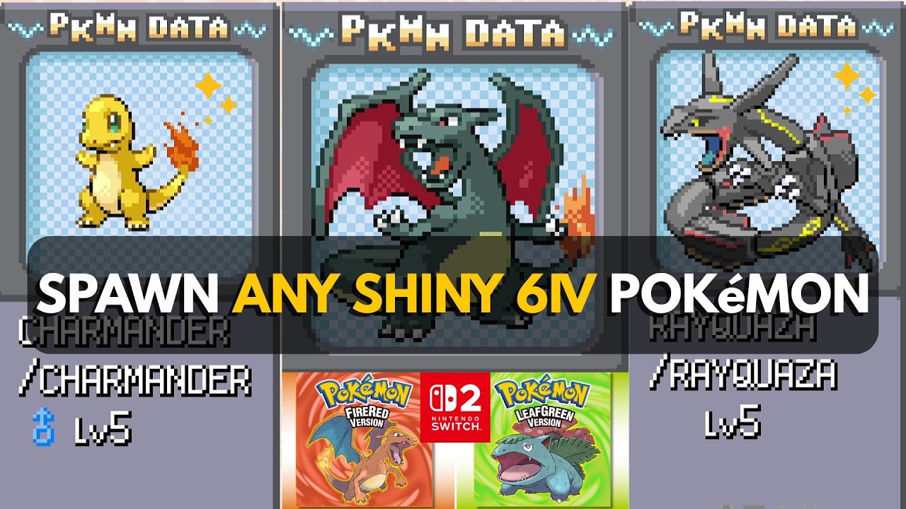 SPAWN ANY SHINY 6 IVs POK&eacute;MON (ACE GUIDE) in POK&eacute;MON FIRE RED/LEAF GREEN SWITCH VERSION 🔥🍃