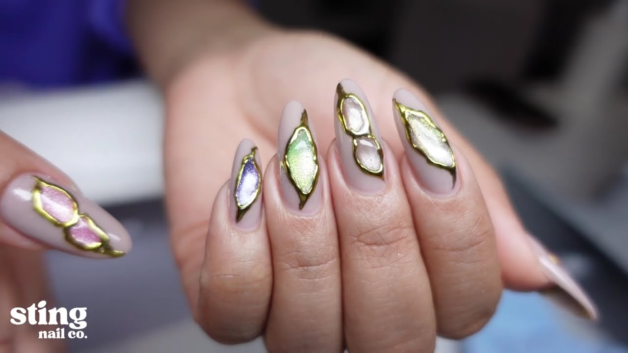 Gem Stone Cat Eye Design | Watch Me Work Gel Overlay Full Process