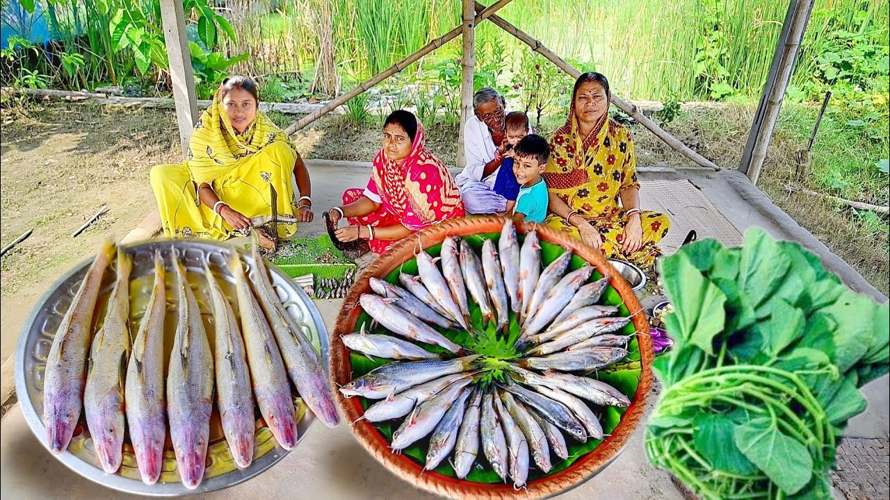 বেগুন দিয়ে ট্যাংরা মাছের ঝোল, লাউ শাকের ঘন্ট আর তুল মাছের তেলঝল রান্না আর খাওয়া || fish curry