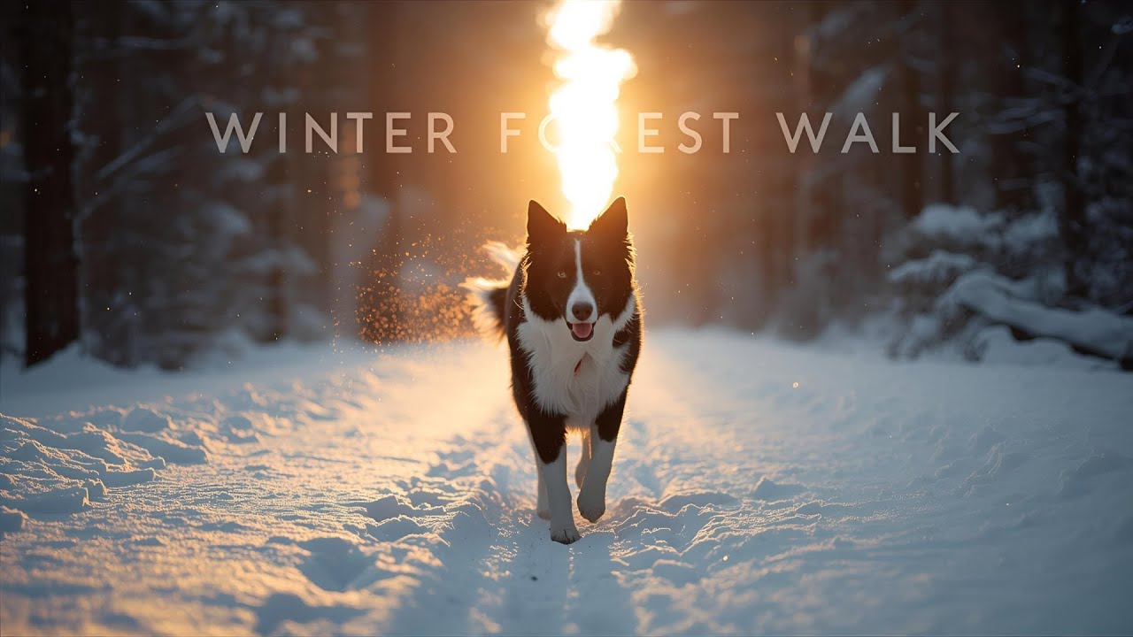 Winter Forest Walk with My Pet | Calm Daily Vlog