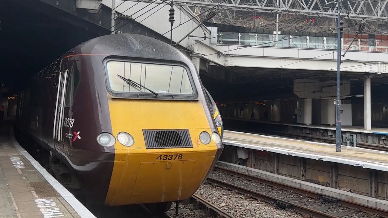 Cross Country HST set with mark 3 coaches depart Birmingham New Street