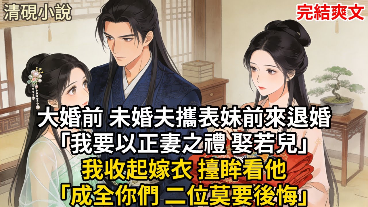 大婚前 未婚夫攜表妹前來退婚「我要以正妻之禮 娶若兒」我收起嫁衣 擡眸看他「成全你們 二位莫要後悔」#古言 #小説 #古風 #愛情 #情感故事 #爽文 #完結
