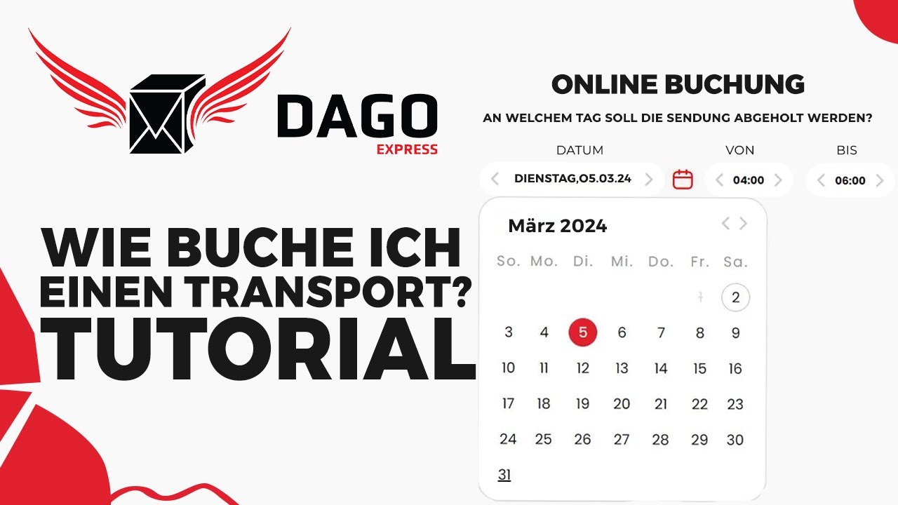 DAGO Express: Wie buche ich einen Transport? | Tutorial