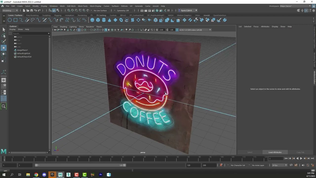 Maya; Create a Neon Sign 02/08