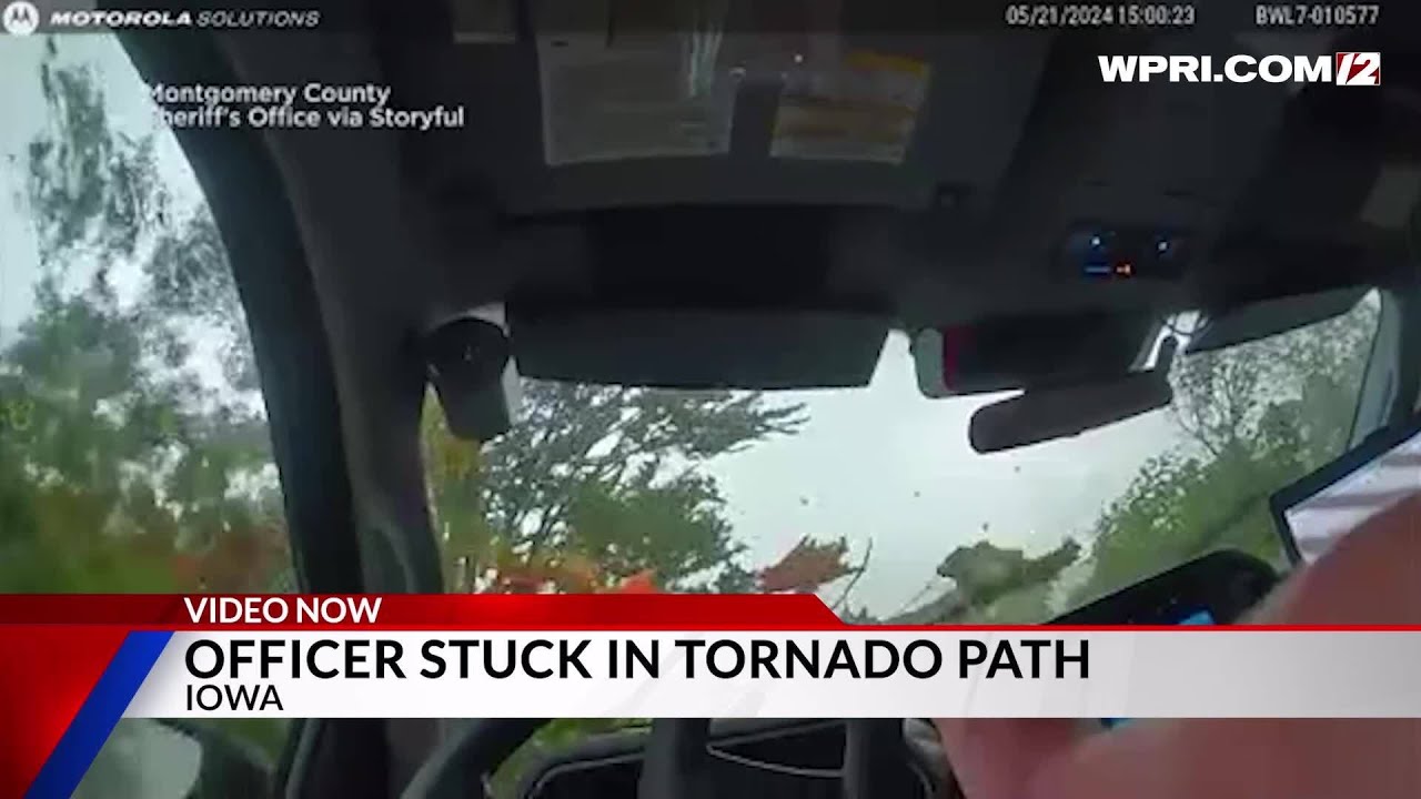 Video Now: Iowa Officer Gets Caught in Path of Tornado