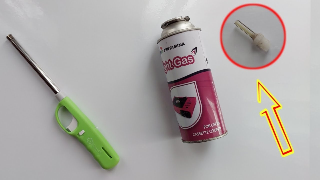 Cara membuat alat untuk mengisi korek api gas dengan refil gas kaleng kompor portable