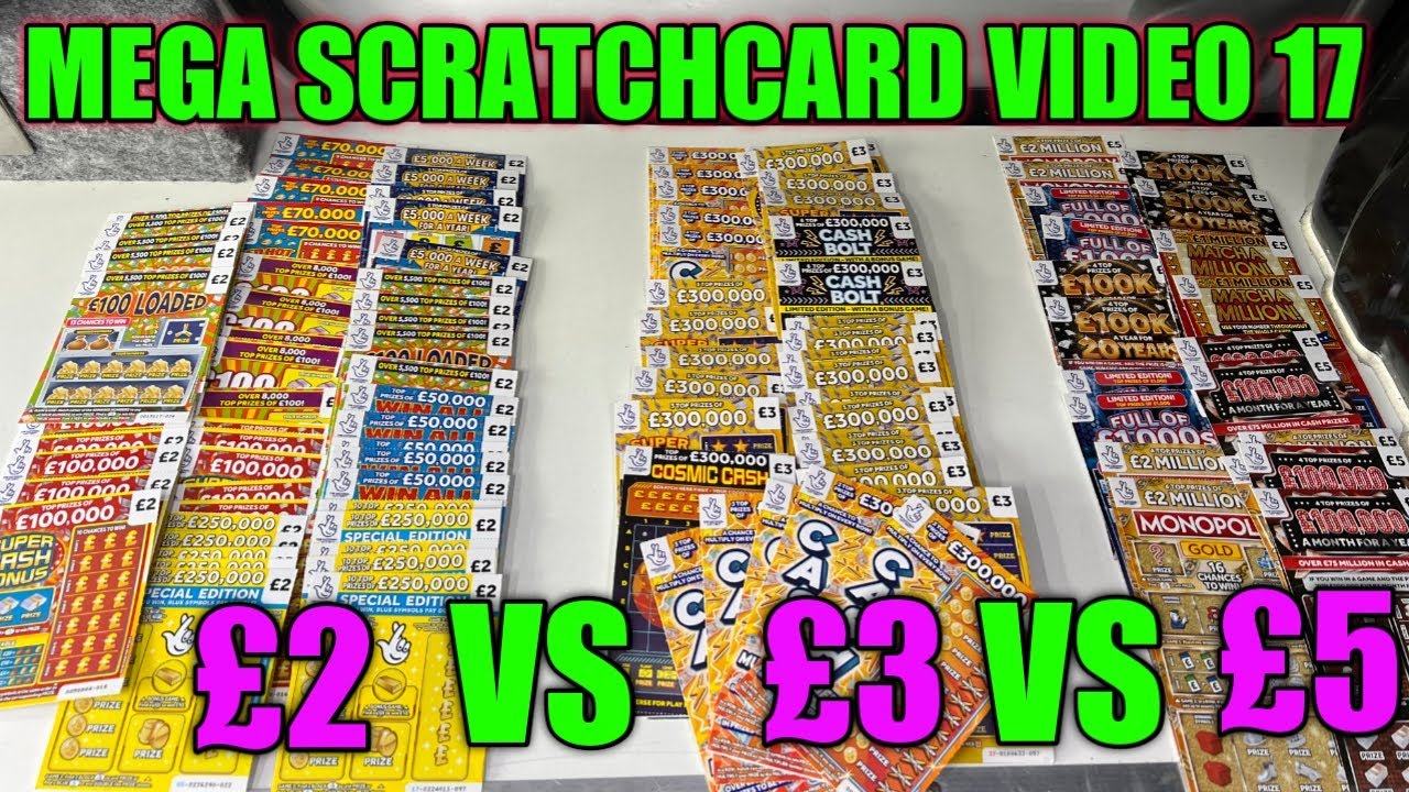 Видео Mega Scratchcard 17 S3 £2 против £3 против £5