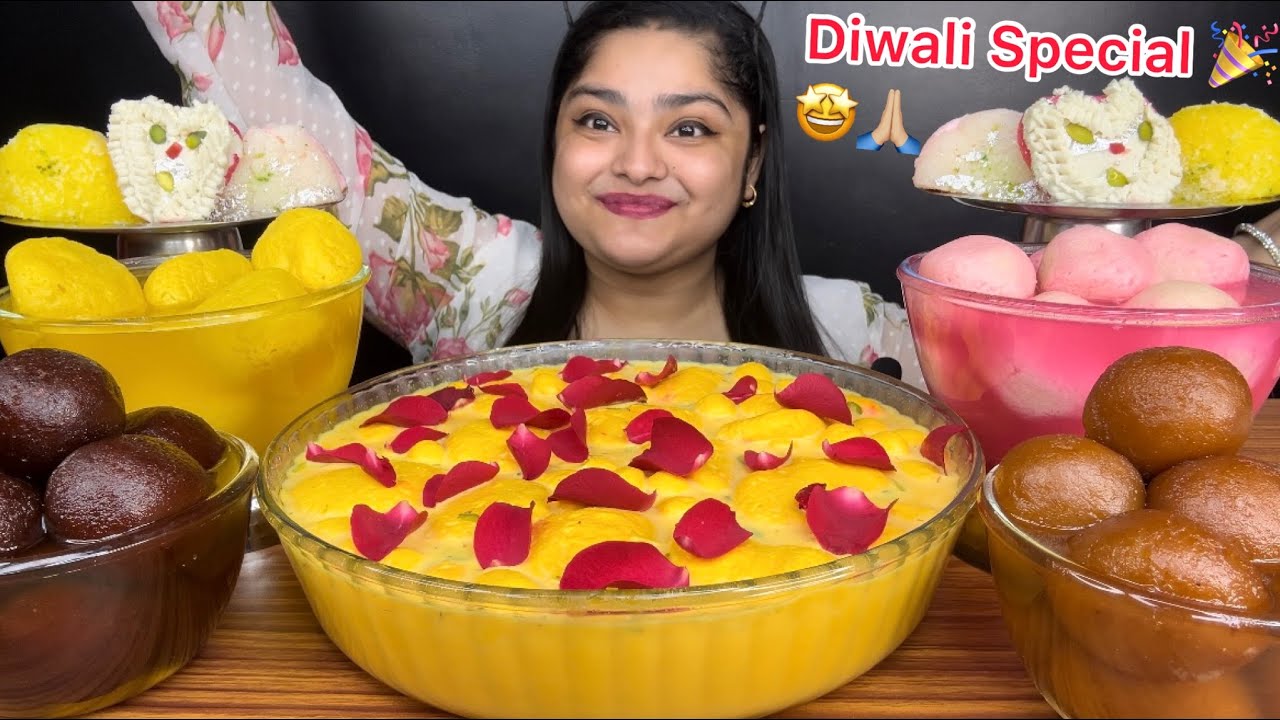 DIWALI SPECIAL🎉 RASMALAI WITH ROSE PETALS, ROSE RASGULLA, RAJBHOG RASGULLA, GULAB JAMUN, KALA JAMUN