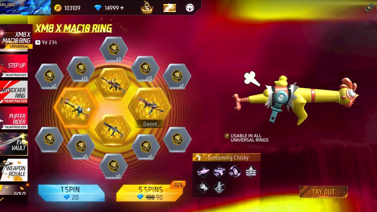 XM8 X MAC 10 RING EVENT FREE FIRE MAX