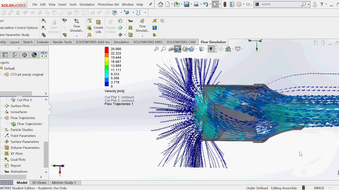 CFD study of water jet for jet surfboard
