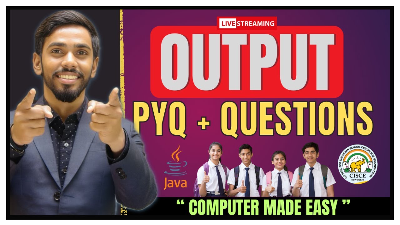 PYQ Questions Output Questions Computer Java | Computer Class 10 | Output Computer Class 10