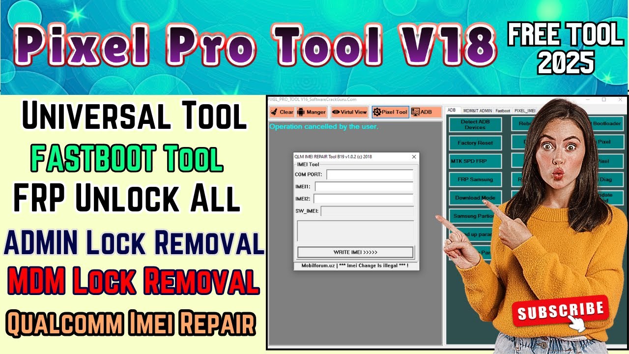 Pixel Pro Tool: IMEI Repair, FRP Unlock & Admin Lock Removal Made Easy!