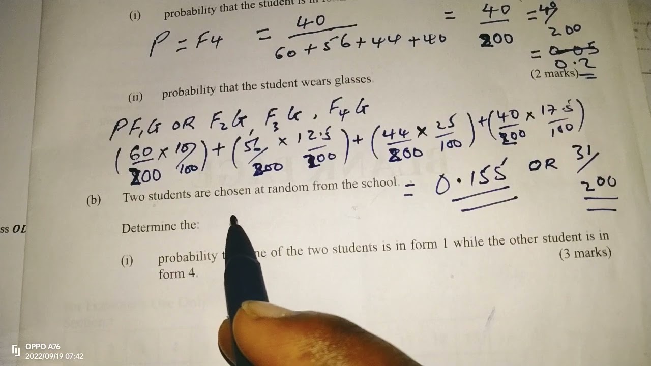 ВОПРОС ПО ВЕРОЯТНОСТИ KCSE 2021.