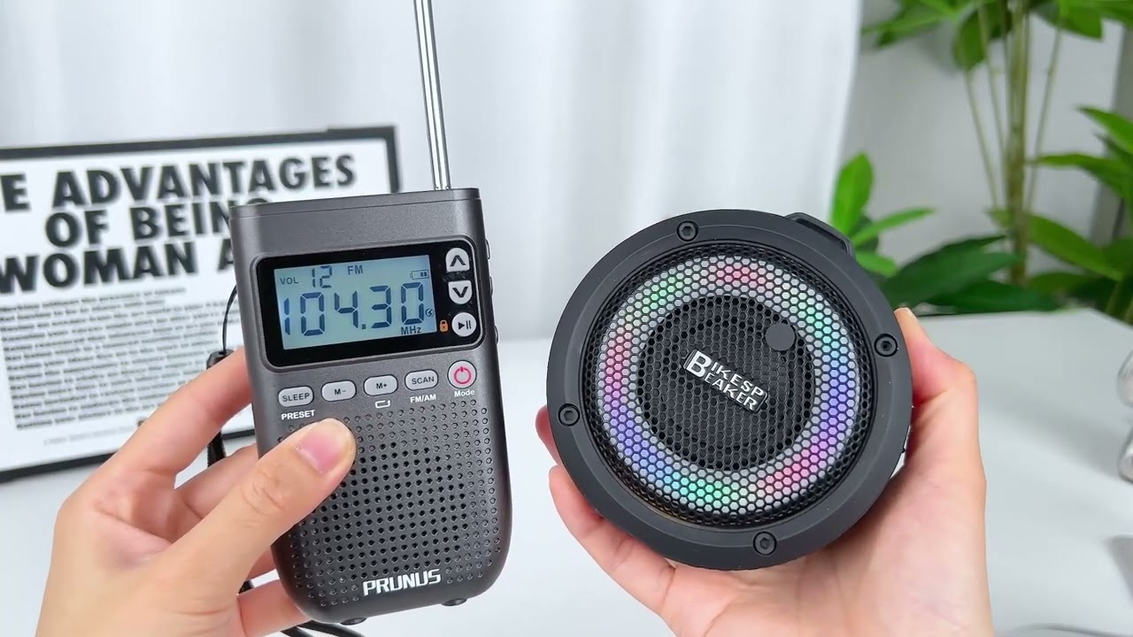 PRUNUS J-618 Radio AM/FM, Bluetooth,2000mAh rechargeable,TF card shuffle,headphone jack, sleep timer