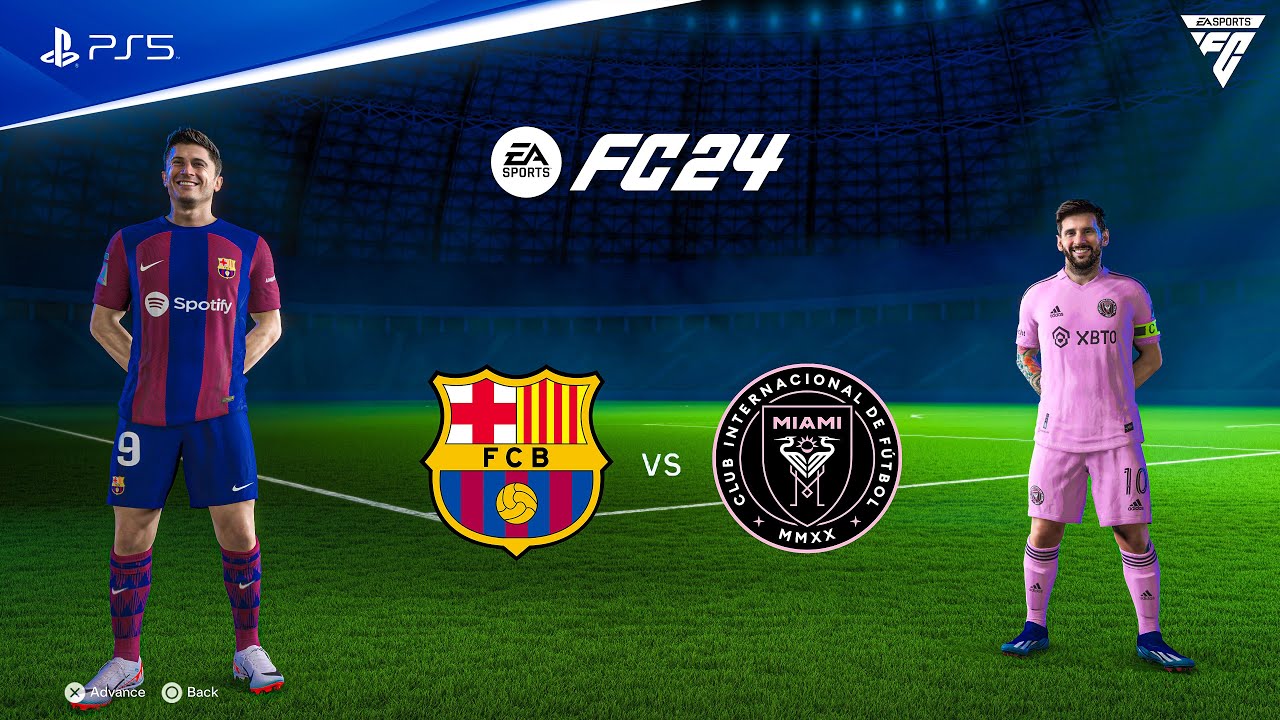 FIFA 24 - Barcelona vs Inter Miami Ft. Messi, Suarez, | Club Friendly Match | PS5&trade; [4K60]