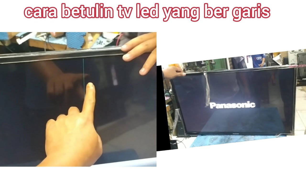 cara perbaiki tv led yg bergaris #tvrusak