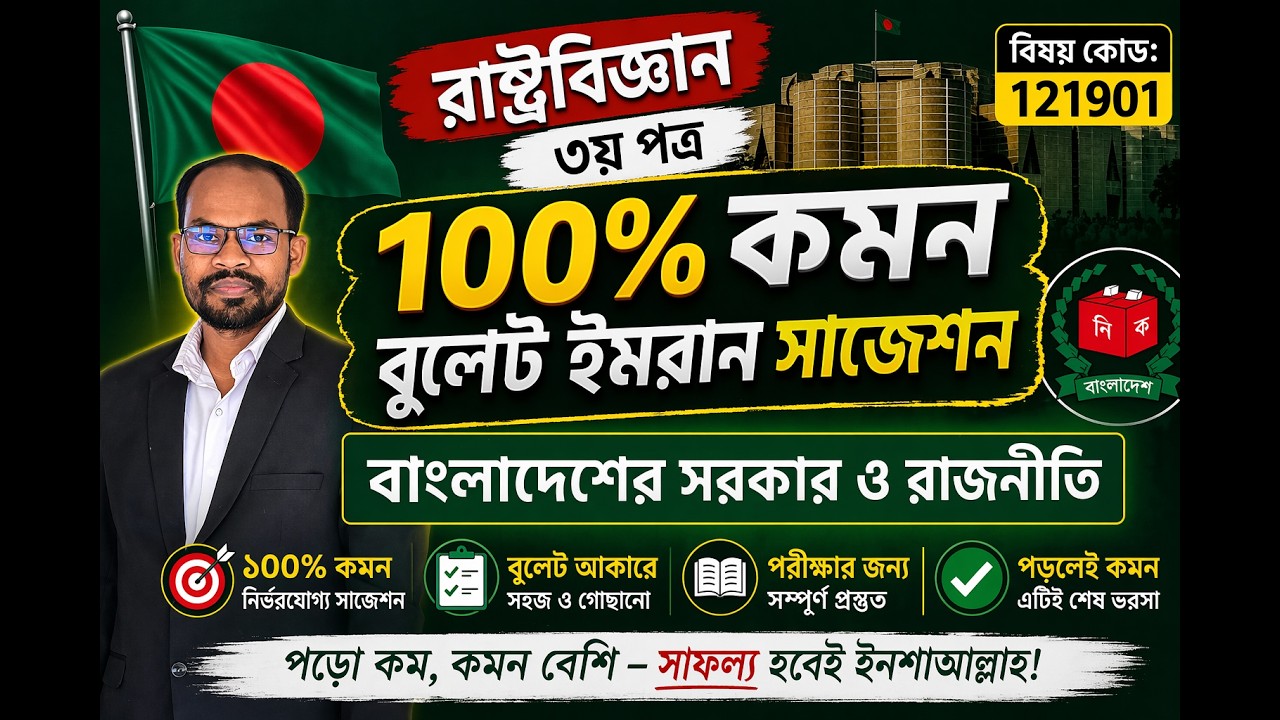 ডিগ্রি ২য় বর্ষ রাষ্ট্রবিজ্ঞান ৩য় পত্র | ৯৯% কমন বুলেট সাজেশন | Final Live Class | Emran Suggestions