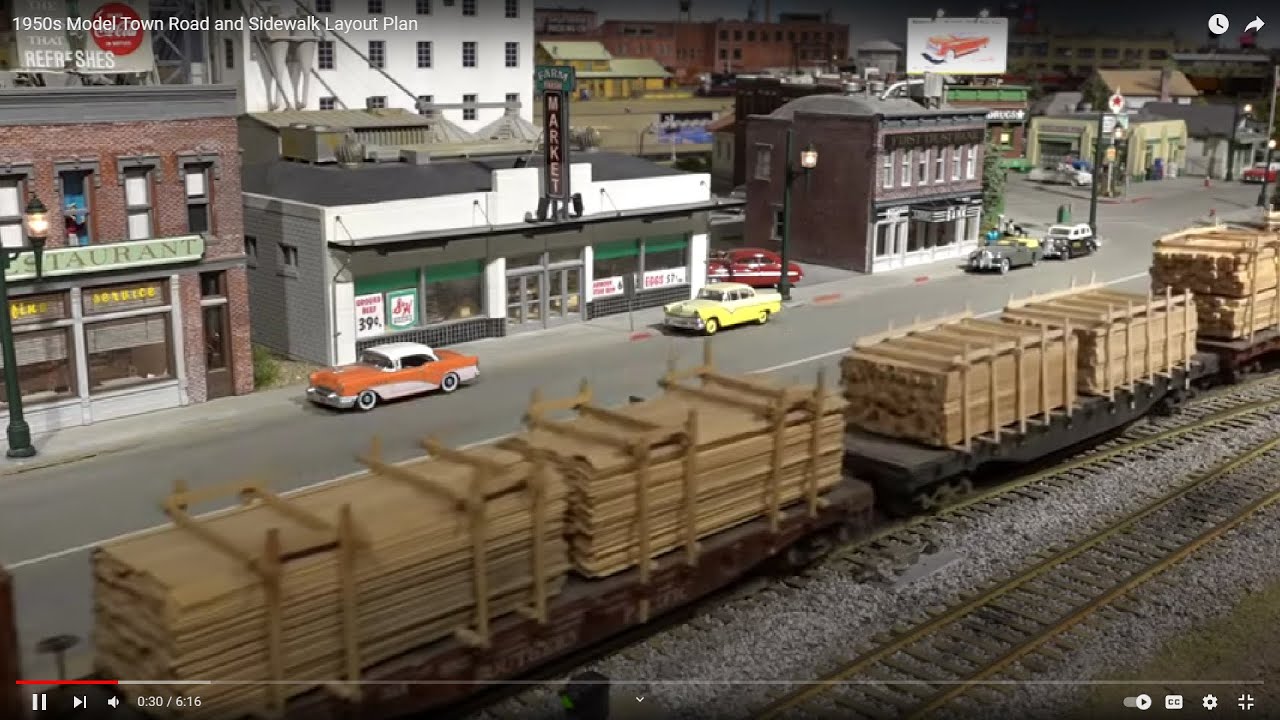 1950s Model Town Road and Sidewalk Layout Plan