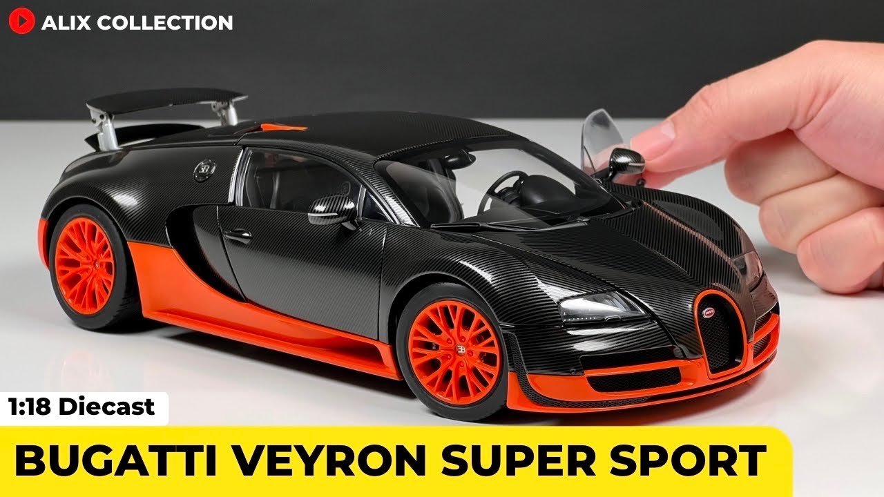 Unboxing of Bugatti Veyron 16.4 Super Sport 1:18 Diecast Model Car by AUTOart (4K)