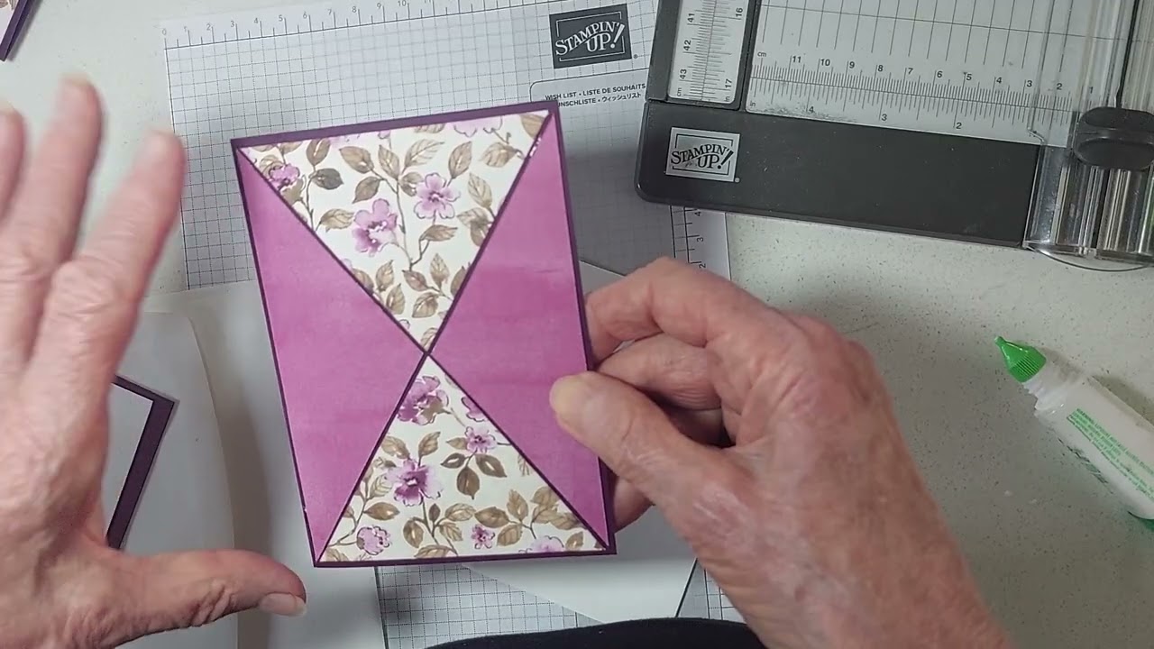 3d diagonal cut stampinup card 