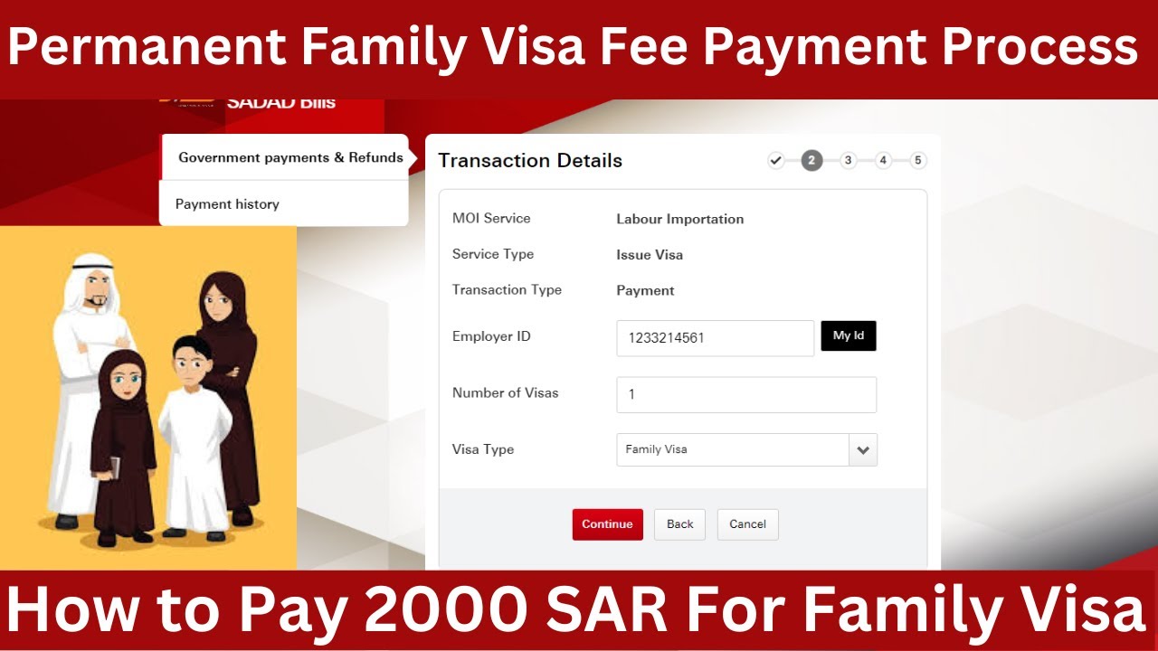 How to Pay Online 2000 Riyal For Permanent Family Visa Fees In Saudi Arabia