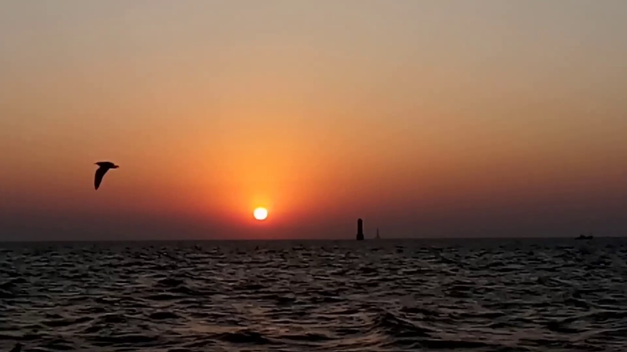 Sunset through a boat while travelling to Alibag(mandva jetty)