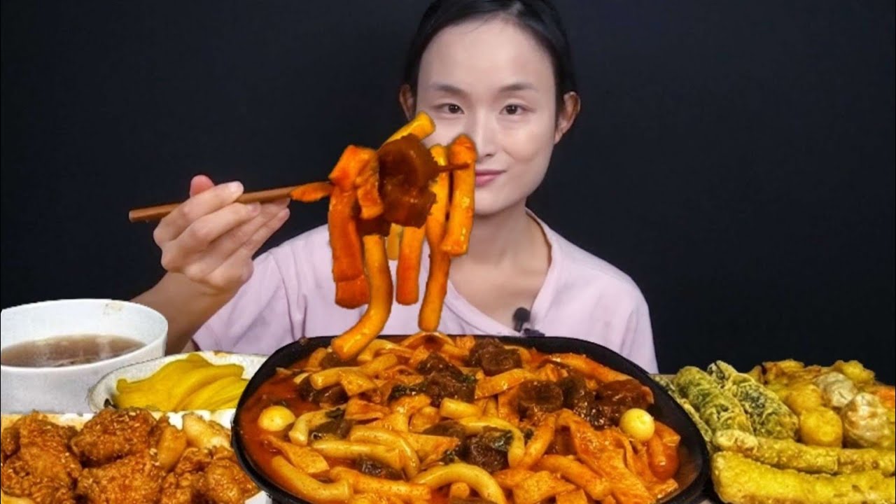 순대떡볶이, 양념순살닭강정, 모듬튀김 분식먹방