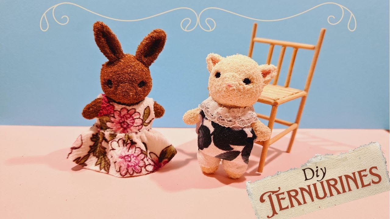 Ternurines caseros / Haz tus Sylvanian families / Juguetes caseros / Calico Critters / gato y conejo