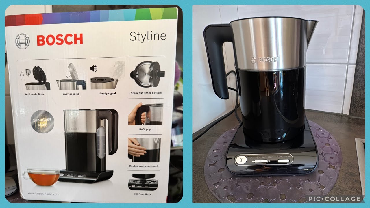 Bosch Wasserkocher Styline TWK8613P 2400 W, 1,5 l. Распаковка и тест електрo-чайника!