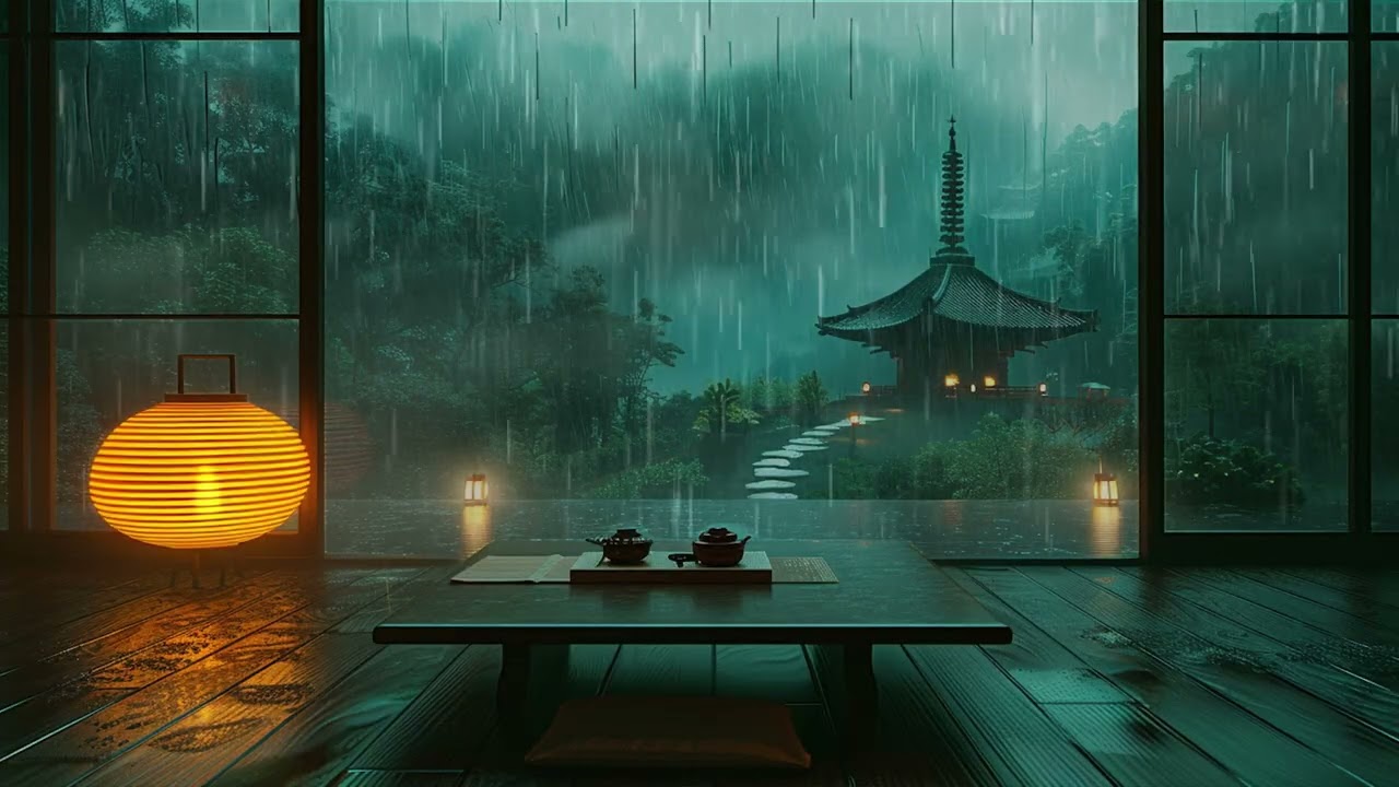 Best Rain Sounds for Deep Sleep (No Ads) 😴 | Rain on a Cozy Dark Forest Bedroom