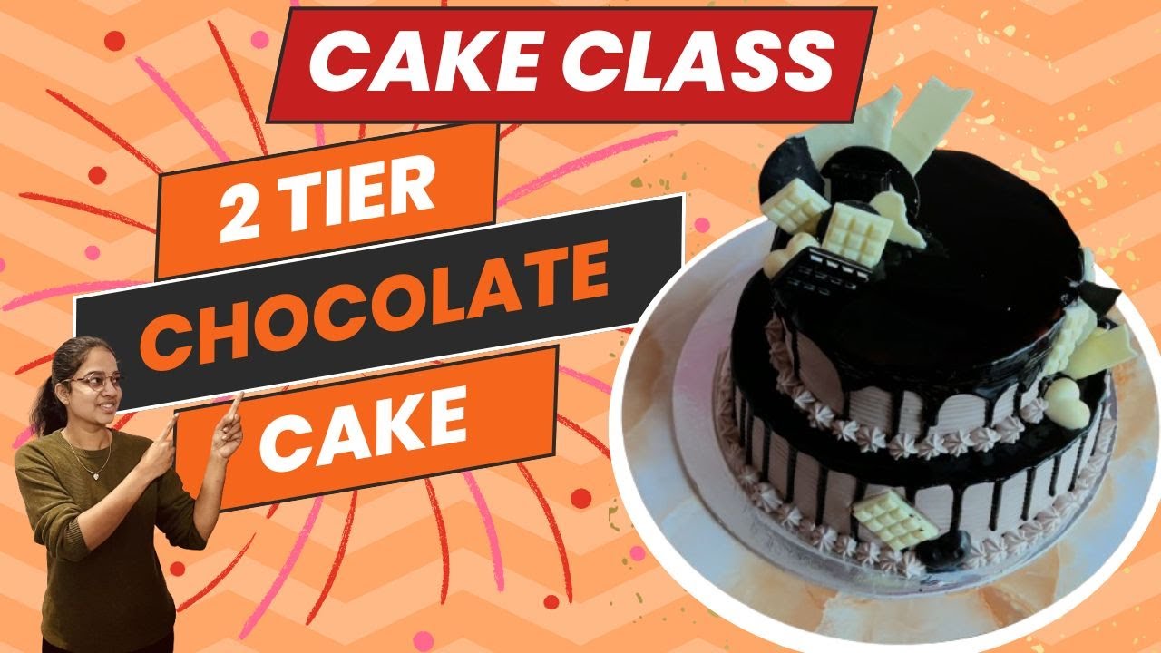 Cake Class part 11 | 2 Tier Chocolate Cake | Homemade Style Eggless Chocolate Cake |