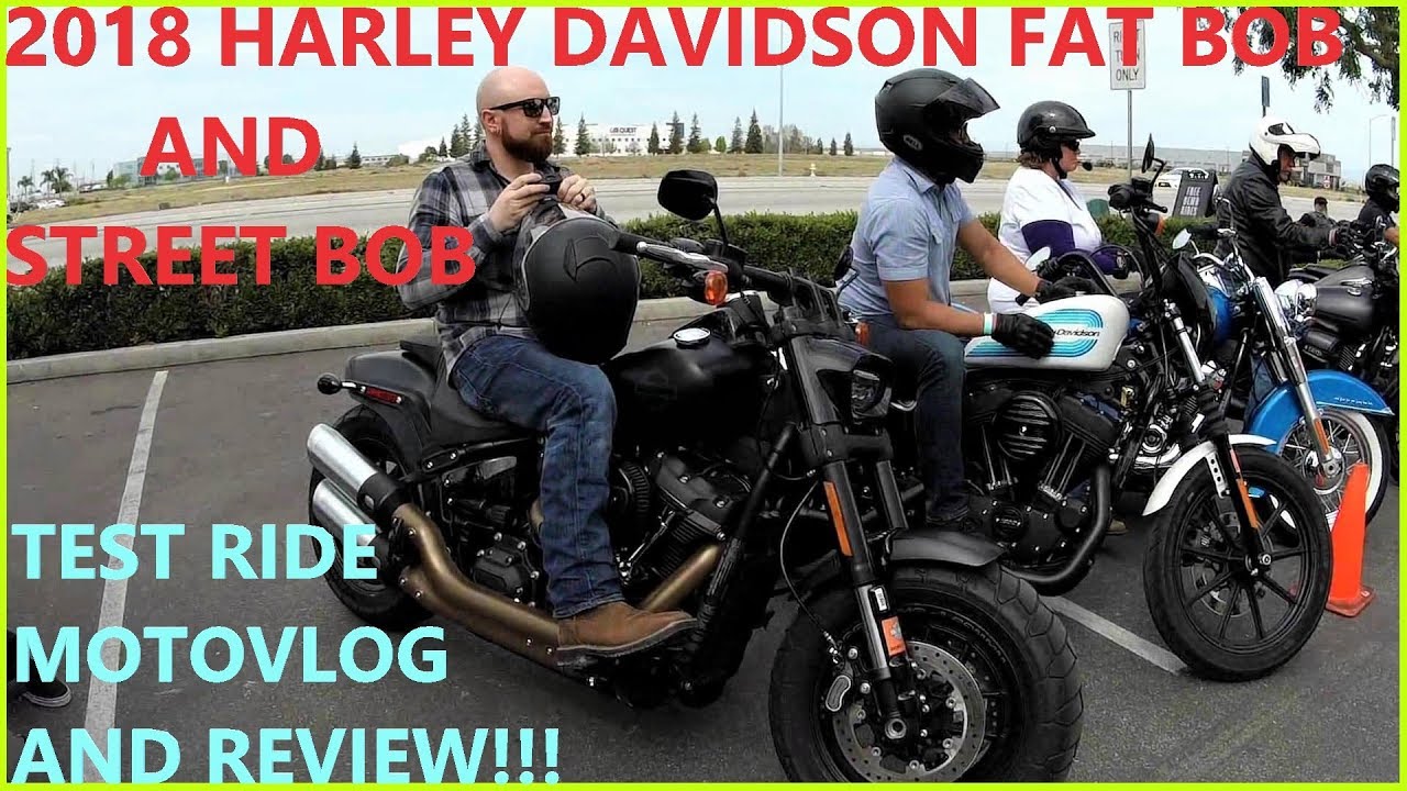 HARLEY DAVIDSON 2018 FAT BOB VS 2018 STREET BOB HARLEY DEMO DAY MOTOVLOG BIKE COMPARISON REVIEW!!!