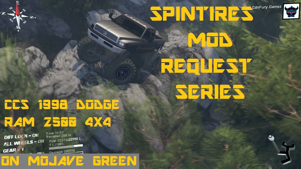 Spintires Mod Request Series CCS 1998 DODGE RAM 2500 4X4 LIFTED On Mojave Green
